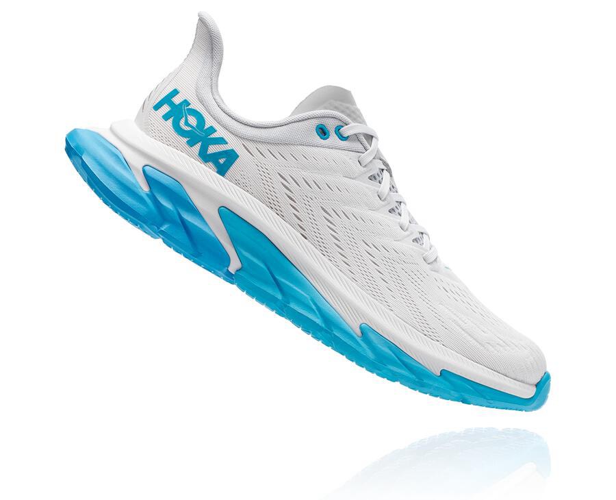 Chaussure Running Hoka One One Clifton Edge Homme - Blanche/Bleu - PIV-097286